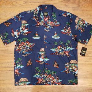 Benny's Hawaiian  Margarita Parrot  Camp Shirt MENS XL / NWT
